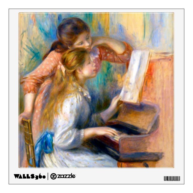 Young Girls at the Piano, Renoir Wall Decal (Front)