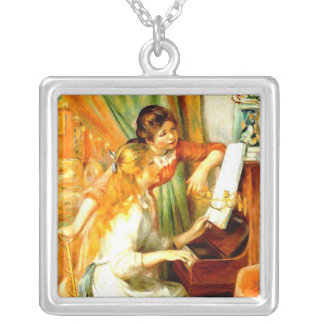 Young Girls at the Piano Silver Plated Necklace