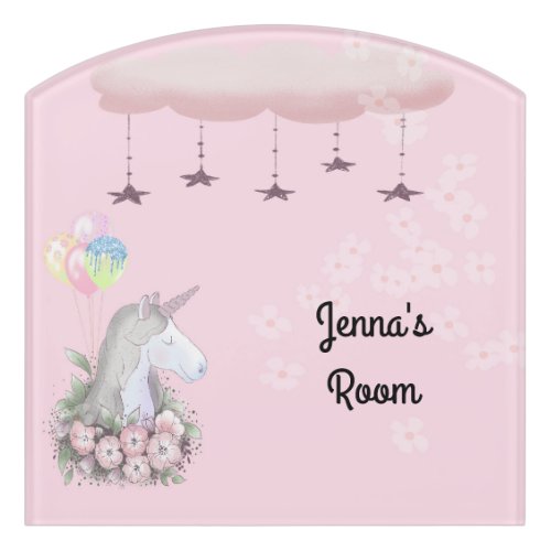 Young Girls Room Sign with Unicorn
