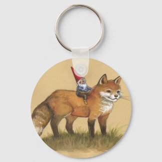 Young Gnome and Fox Keychain