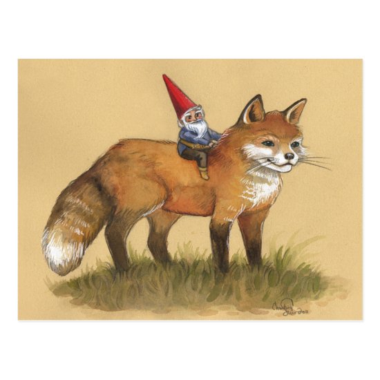 Young Gnome and Fox Postcard