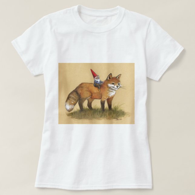 Young Gnome and Fox T-Shirt (Design Front)