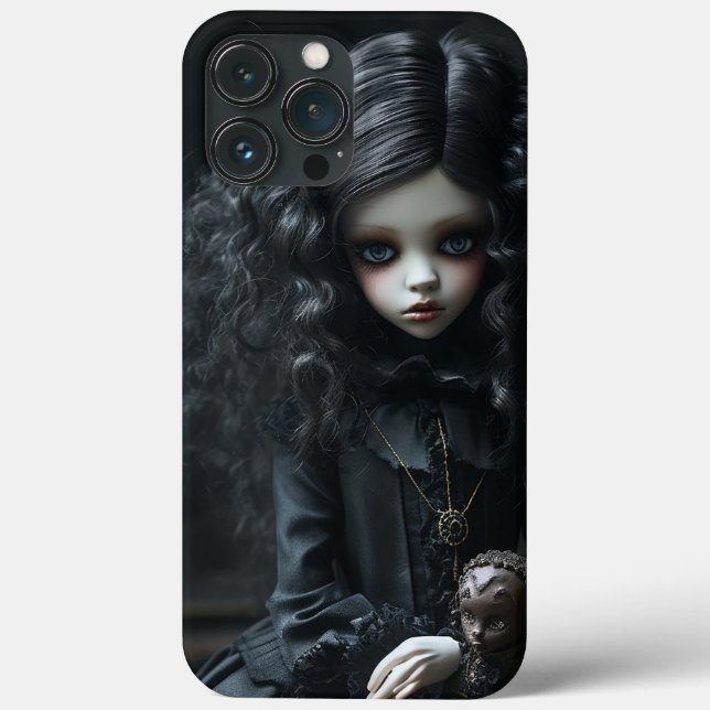 Young Gothic Girl in Black Case-Mate iPhone Case (Back)