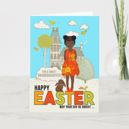 Young Granddaughter African American Girl Easter Card