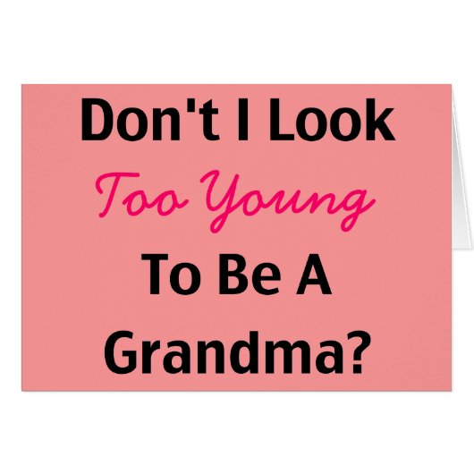 Young Grandma (customizable) Cards (Front Horizontal)