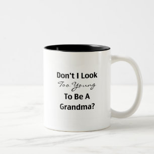 Young Grandma (customizable) Two-Tone Coffee Mug