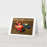 YOUNG GRANDSON'S BIRTHDAY RACING CAR GREETING CARD<br><div class="desc">Tell your Little One that you wish your GRADNSON A VERY FUN / VERY HAPPY "Birthday" today and HE will REALLY LOVE the cars,  too!!!!</div>