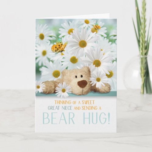 Young Great Niece Sending a Bear Hugs Card