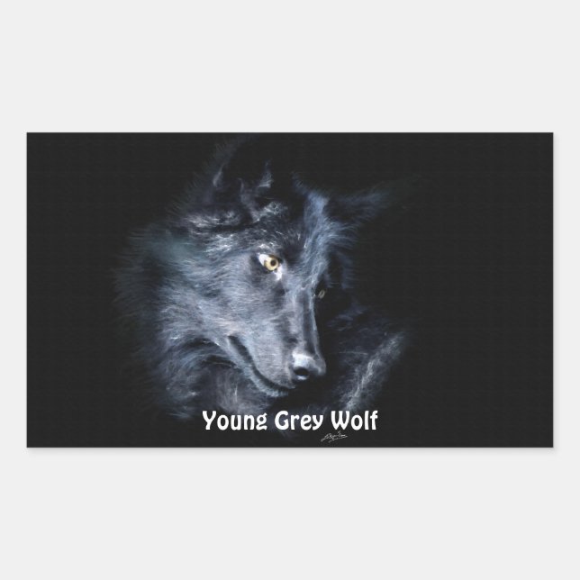 YOUNG GREY WOLF Wildlife Supporter Stickers (Front)
