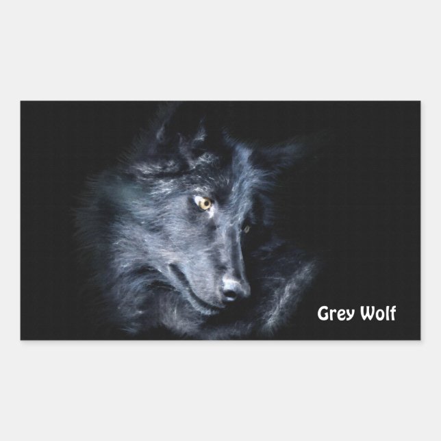 YOUNG GREY WOLF Wildlife Supporter Stickers (Front)