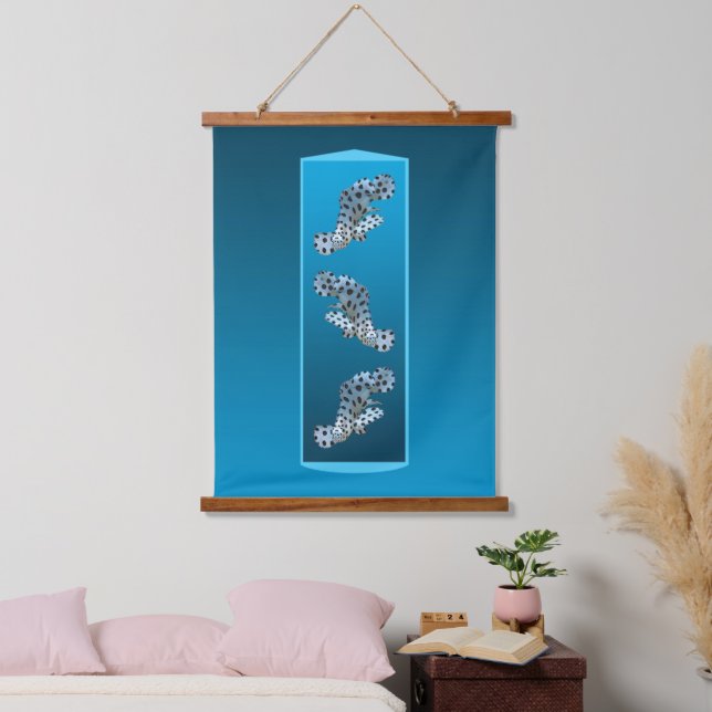 Young Grouper - Design gradient blue background |  Hanging Tapestry (Bedroom)