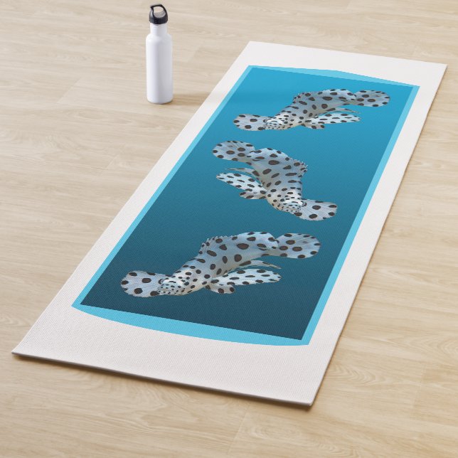 Young Grouper - Design gradient blue background |  Yoga Mat (In Situ)
