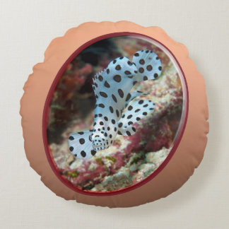 Young Grouper - Oval Photographic Design of Fish | Round Pillow