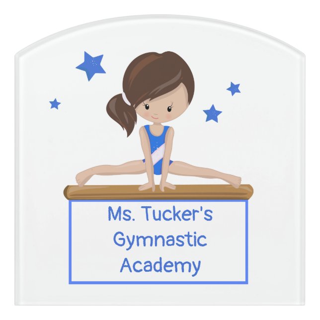Young Gymnast Academy School Class Custom  Door Sign (Contour Front)