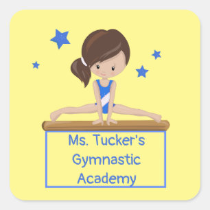 Young Gymnast Academy School Class Custom Square Square Sticker