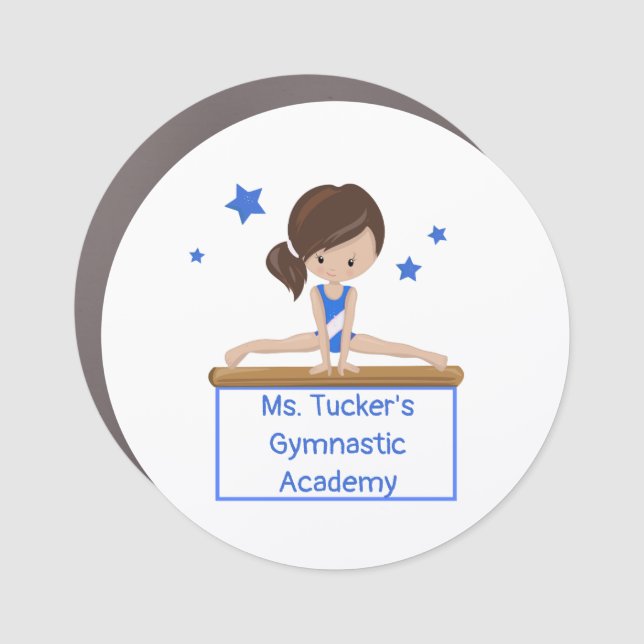 Young Gymnast Academy School Class Custom Text  Car Magnet (Front)