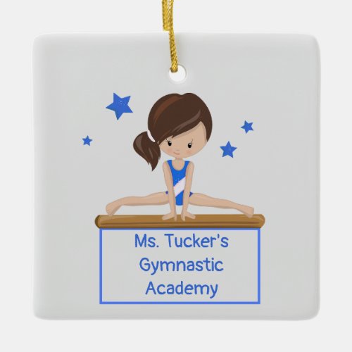 Young Gymnast Academy School Class Custom Text    Ceramic Ornament