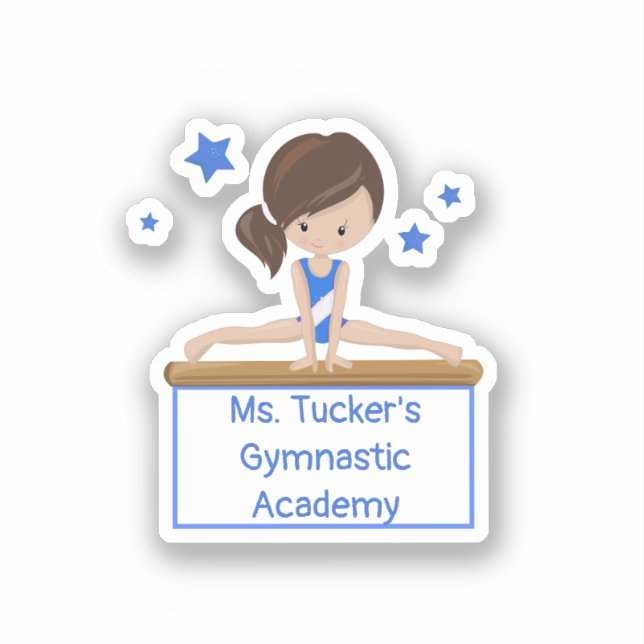 Young Gymnast Academy School Class Custom Text Sticker (Front)