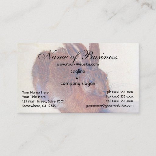 Customizable Young Hare by Albrecht Dürer Business Card