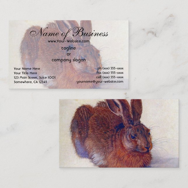 Young Hare by Albrecht Dürer Business Card (Front/Back)