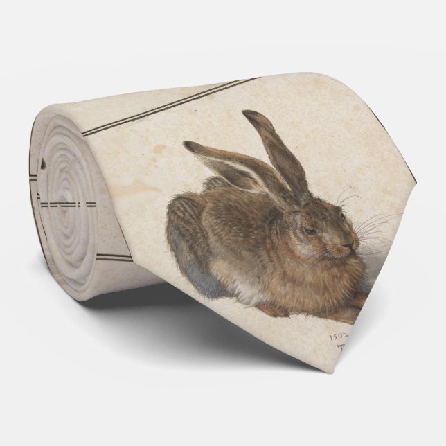 Young Hare by Albrecht Durer Neck Tie (Rolled)