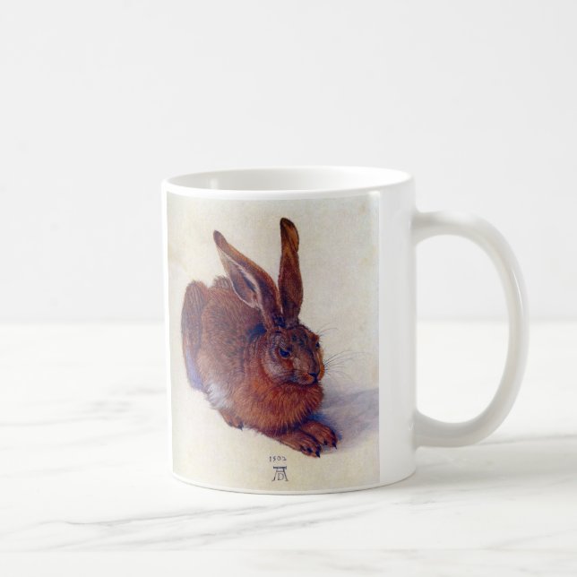 Young Hare by Albrecht Durer, Renaissance Fine Art Coffee Mug (Right)
