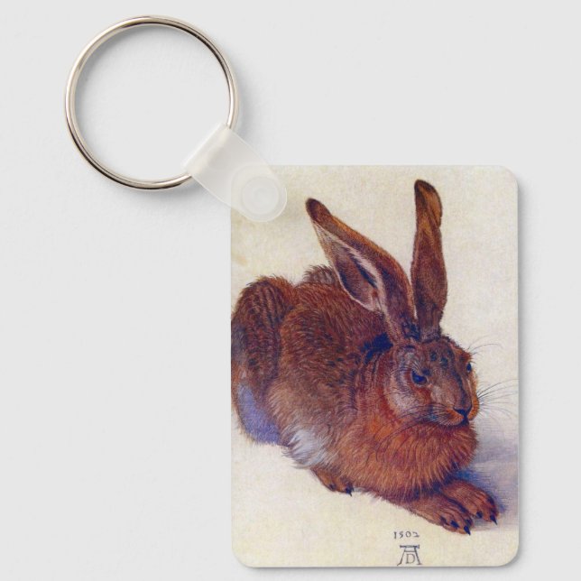 Young Hare by Albrecht Durer, Renaissance Fine Art Keychain (Front)