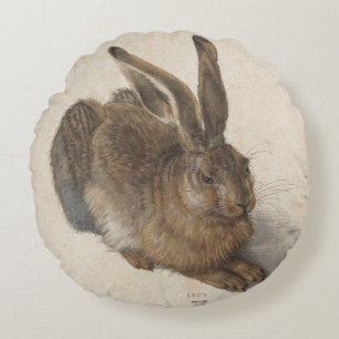 Young Hare by Albrecht Durer Round Pillow