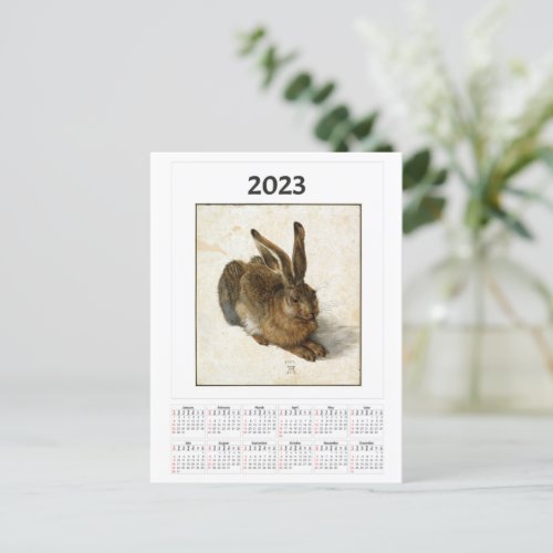 Young Hare Calendar for 2023 Albrecht Drer   Postcard