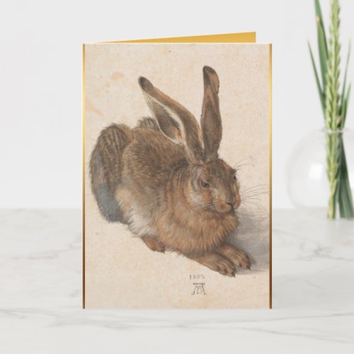 Young Hare Drer Christmas Birthday Greeting Card