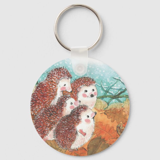 Young Hedgehogs   Keychain (Front)