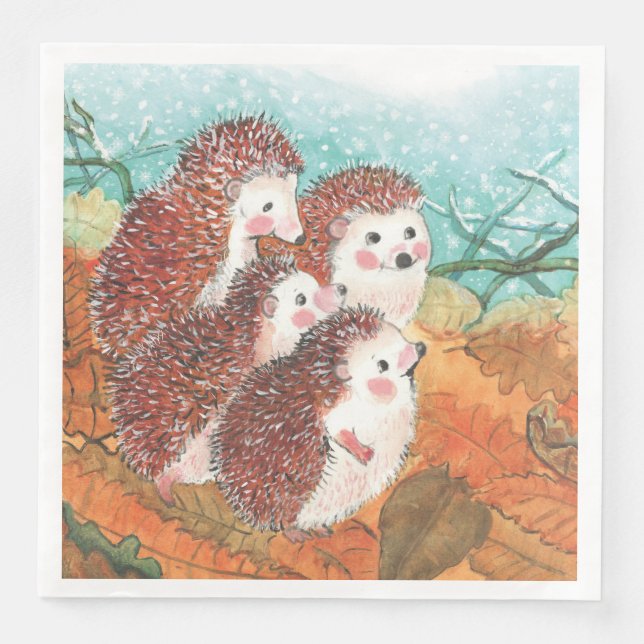 Young Hedgehogs   Paper Dinner Napkins (Front)