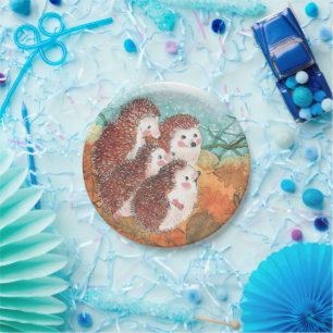 Young Hedgehogs  Paper Plates