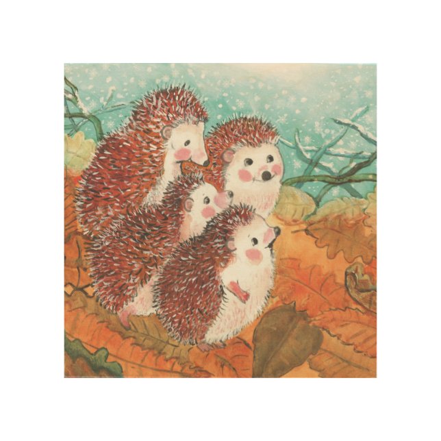Young Hedgehogs   Wood Wall Art (Front)