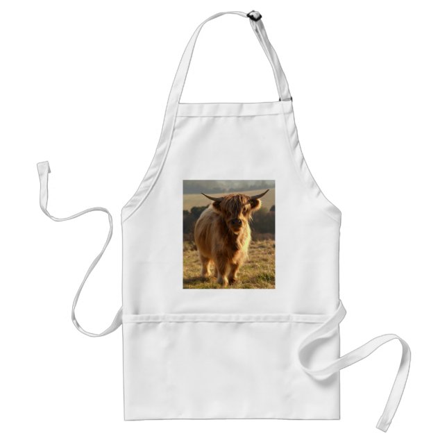 Young Highland Cow Adult Apron (Front)