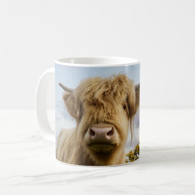 Young Highland Cow Coffee Mug (Front Left)