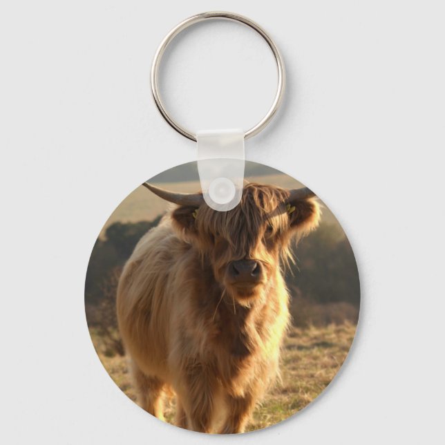 Young Highland Cow Keychain (Front)