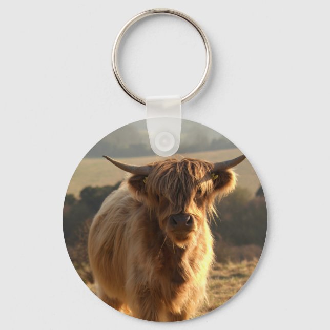 Young Highland Cow Keychain (Front)