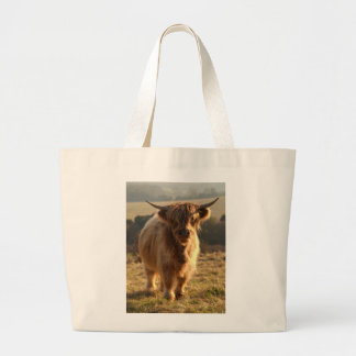 Young Highland Cow Large Tote Bag
