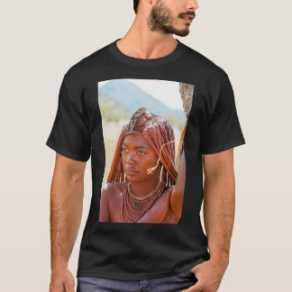 Young Himba woman wearing headgear and decorations T-Shirt