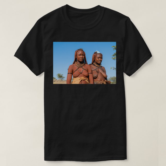 Young Himba women wearing headgear and decorations T-Shirt (Design Front)