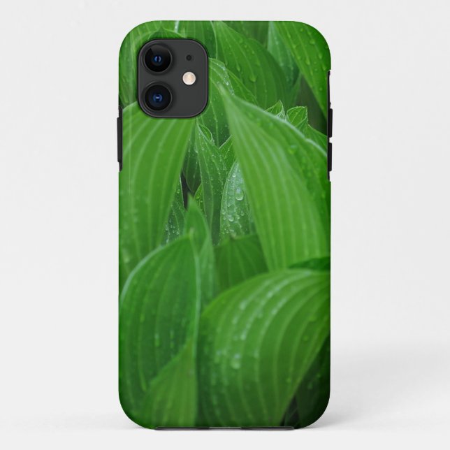 Young Hostas with Raindrops Case-Mate iPhone Case (Back)