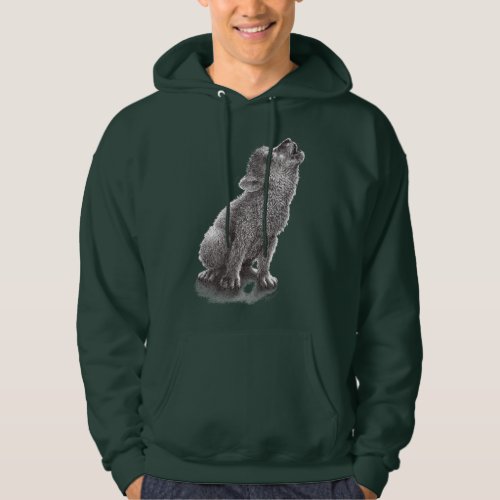 Young Howling Wolf _ Drawing Hoodie
