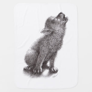 Young Howling Wolf Stroller Blanket