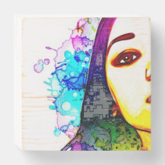 Young Indian Woman Wooden Box Sign