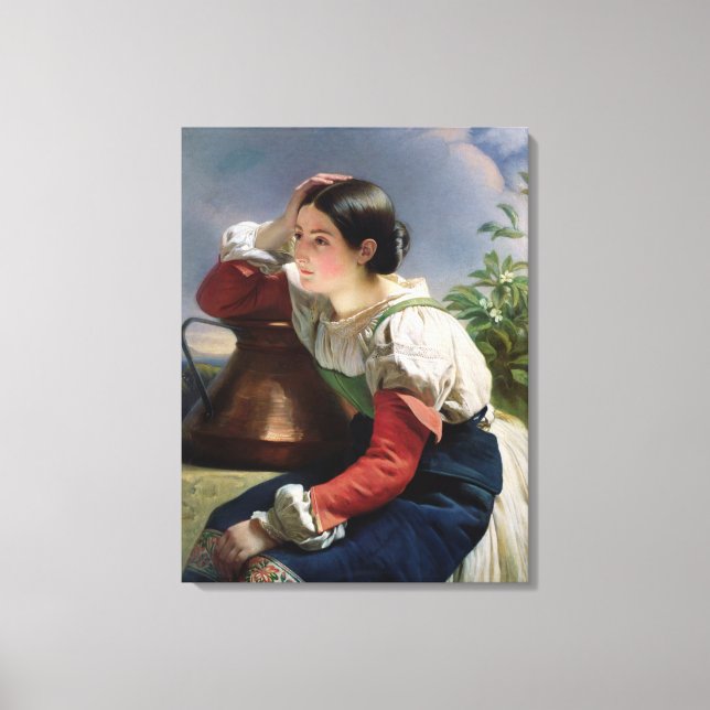 Young Italian at the Well, c.1833-34 Canvas Print (Front)