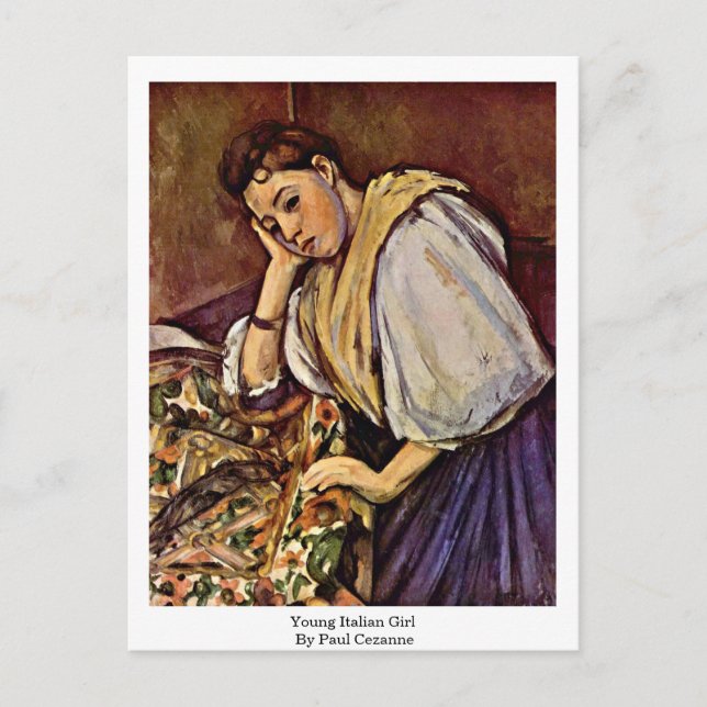 Young Italian Girl By Paul Cezanne Postcard (Front)