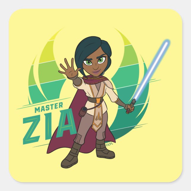 Young Jedi Adventures Master Zia Square Sticker (Front)