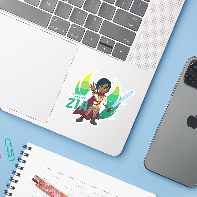 Young Jedi Adventures Master Zia Sticker (Laptop w/ iPhone)