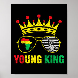 Young Juneteenth 1865 King Freedom African June 19 Poster